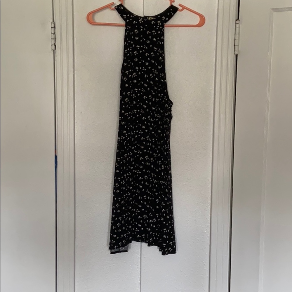 High neck mini dress